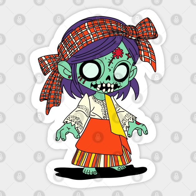 Cute Filipino Zombie Sticker by H. R. Sinclair